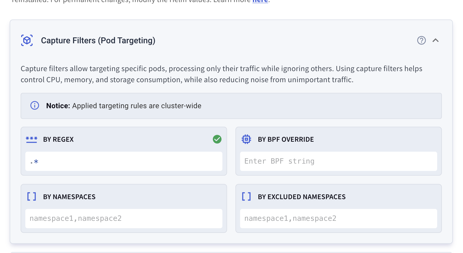 Settings Panel